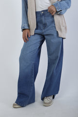 Wide-leg Waist Adjustable Denim