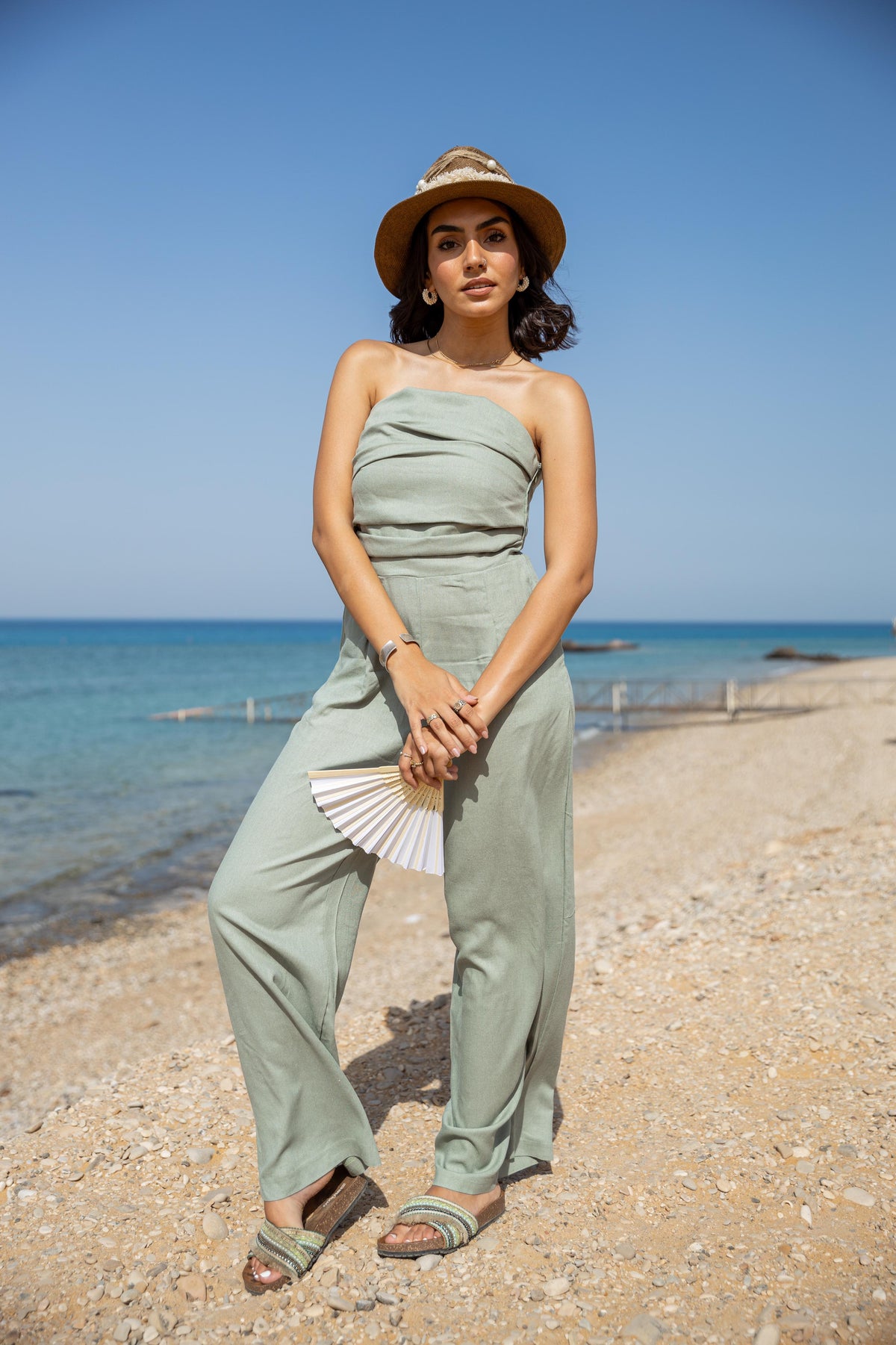 Strapless Linen Jumpsuit