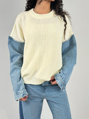 Denim Sleeves Sweater