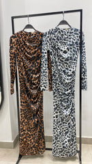 Tiger Print Long Sleeves Dress