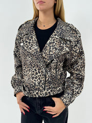 Leopard Biker Jacket