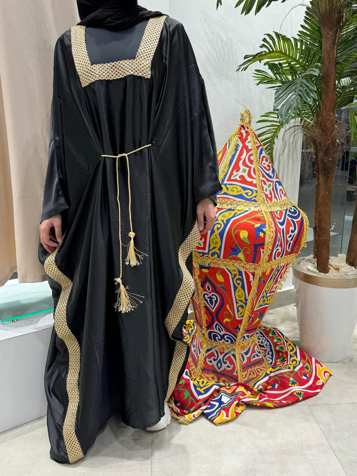 Silk Golden Kaftan Dress