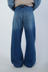 Wide-leg Waist Adjustable Denim